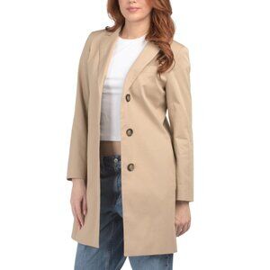 ICONS BY CINZIA ROCCA Light Camel Front Button With Chest Pocket Rain Coat